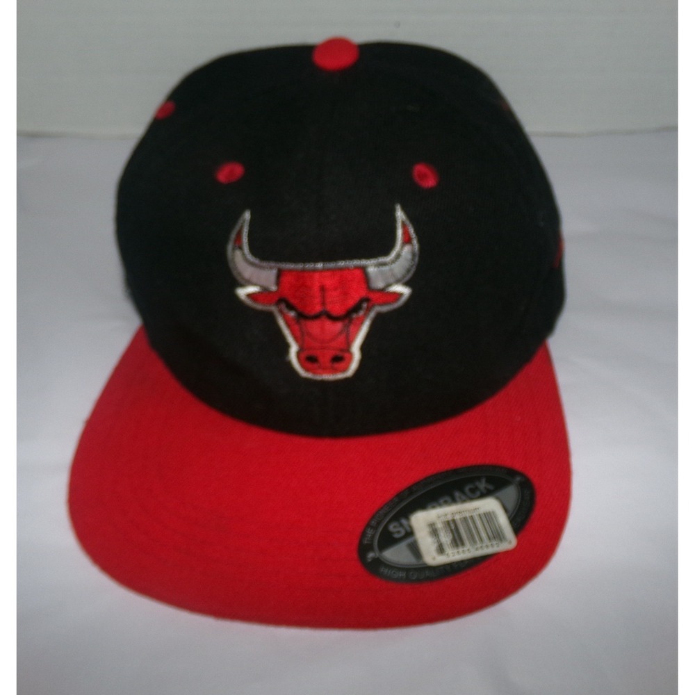 Chicago Bulls Snapback Hat Black Red NBA Basketball Flat Brim Cap Adjustable